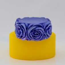 Цилиндр с розами mini 3D, форма для свечей силиконовая