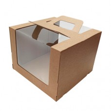 260*260*200 Картонная коробка для подарков с ручками и окошками